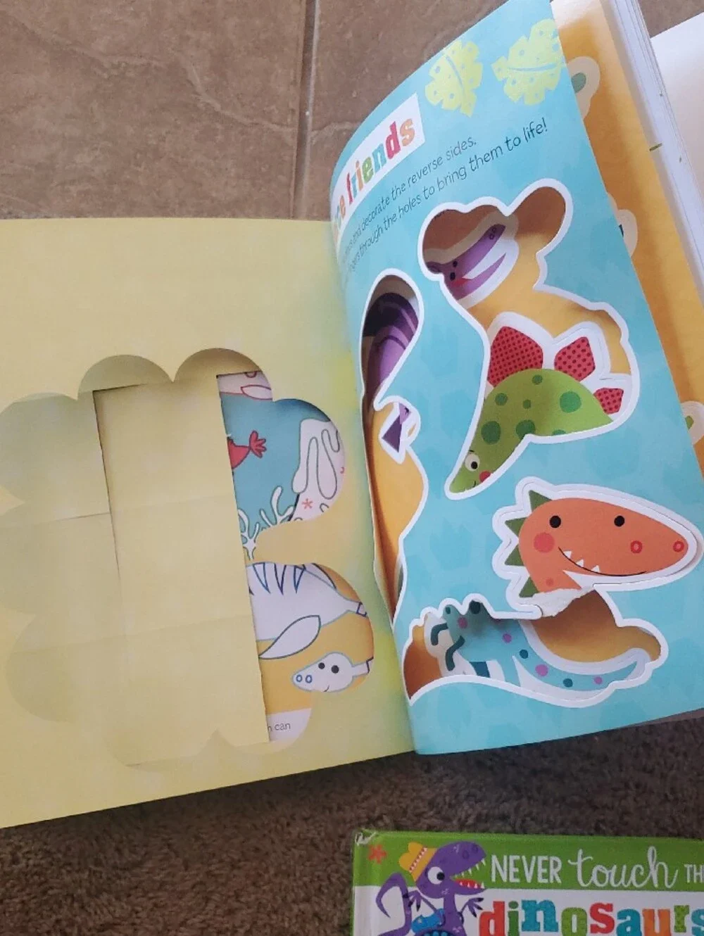 Never Touch a Dinosaur! Interactive Kids Toy Books - Green